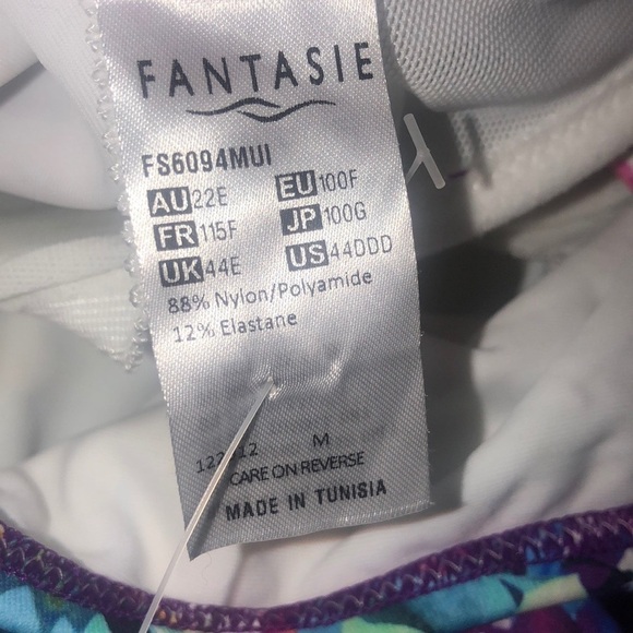 Fantasie Swimwear Sardinia Floral Print 1 Piece Plus Sz Swimsuit/Underwire 44DDD - Picture 8 of 16